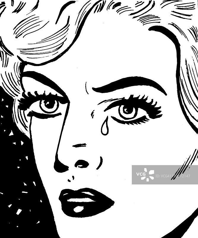 哭泣的金发女人图片素材