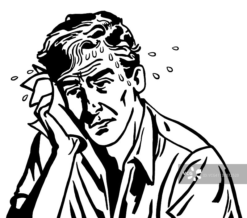 汗流浃背的男人图片素材