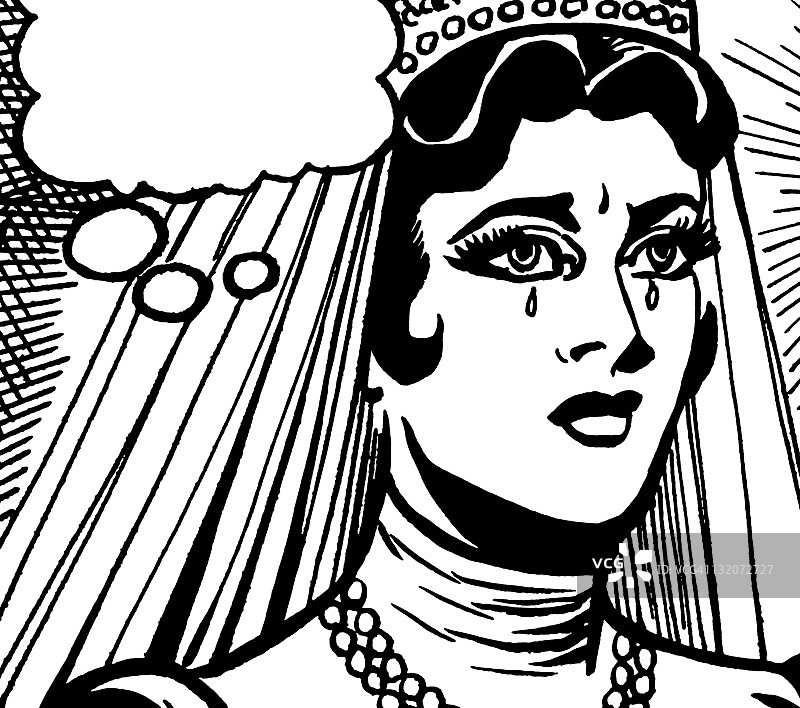 哭泣的新娘与气泡图片素材