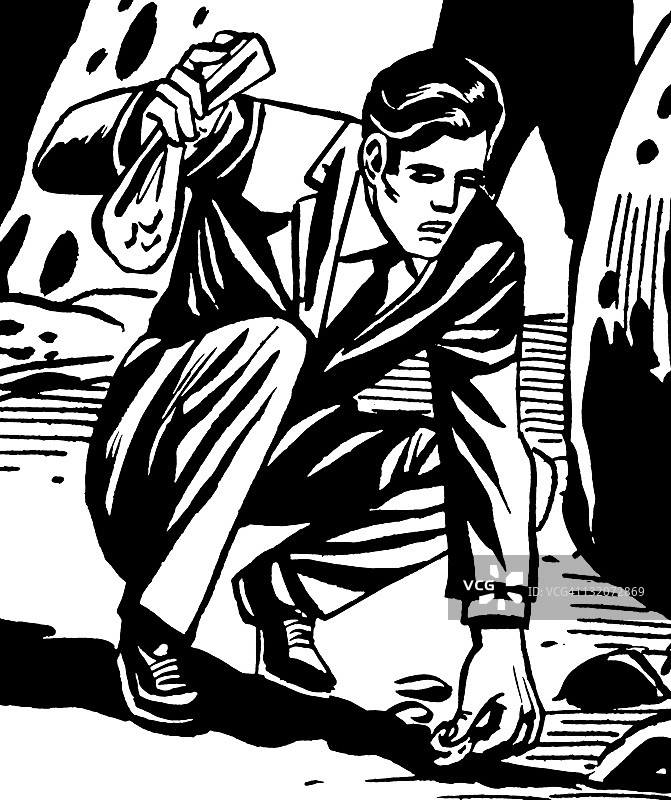 弯腰捡东西的男人图片素材