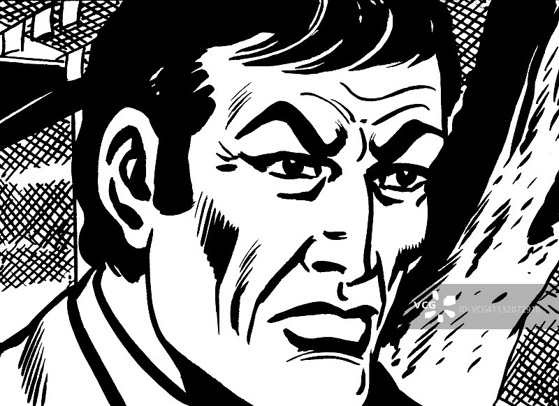 面颊凹陷的黑发男人图片素材