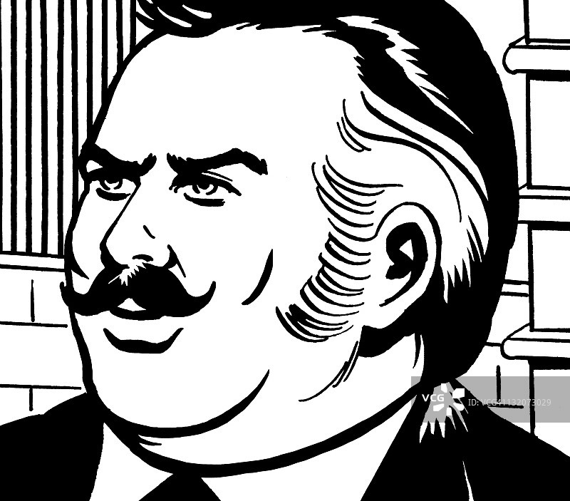 留着浓密胡须的中年男人图片素材