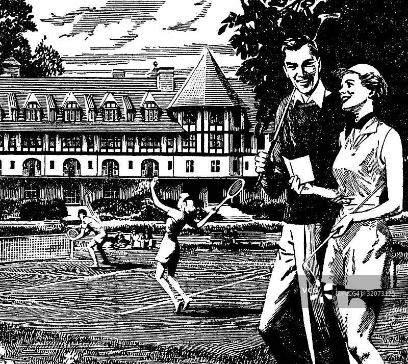 在乡村俱乐部的情侣图片素材