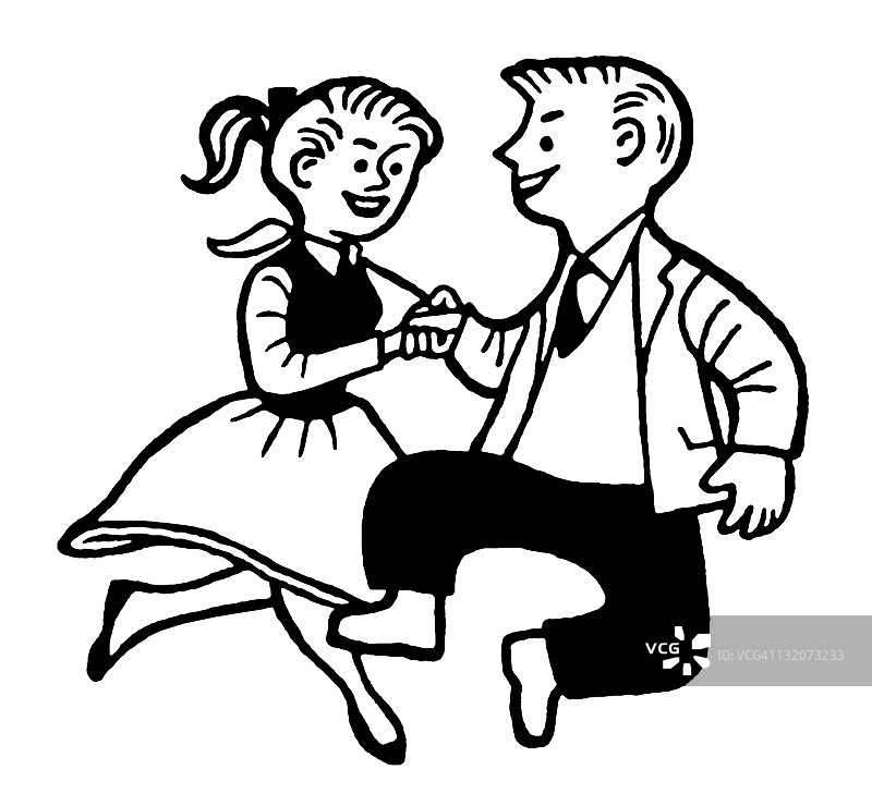 跳舞的青少年情侣图片素材