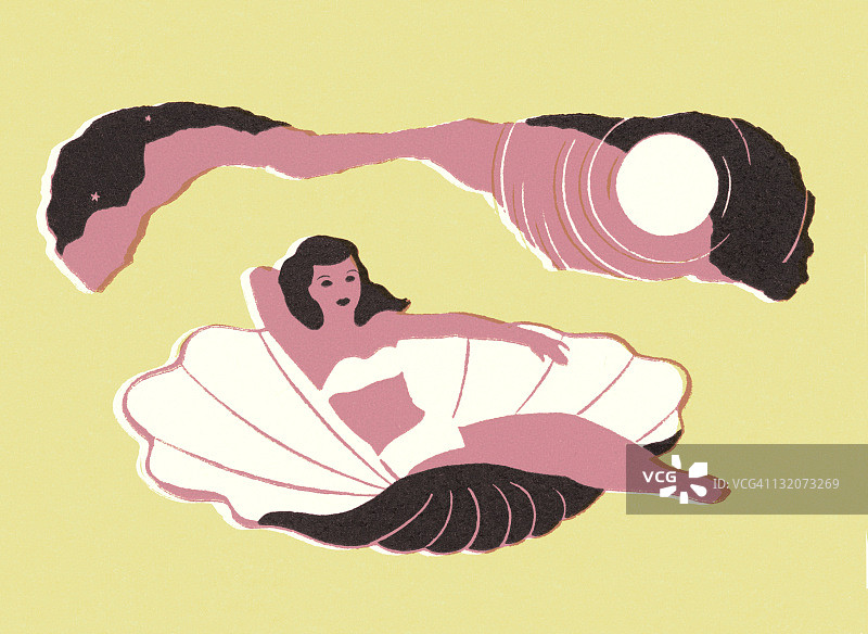 贝壳里的女人图片素材