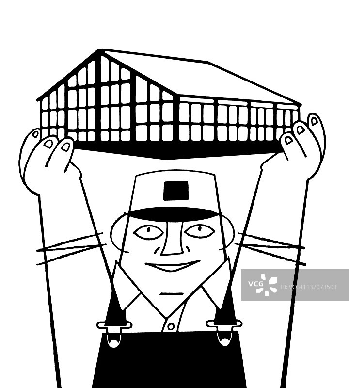 工人手持建筑物图片素材
