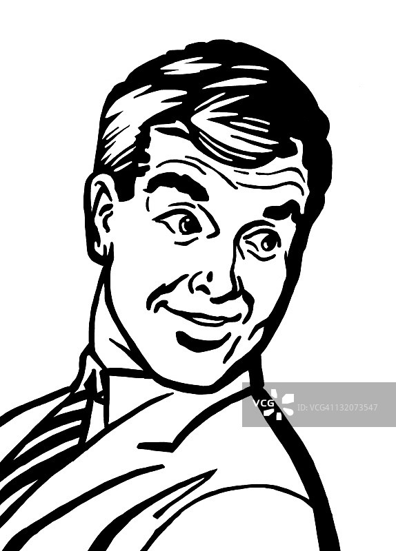 男人回头看图片素材