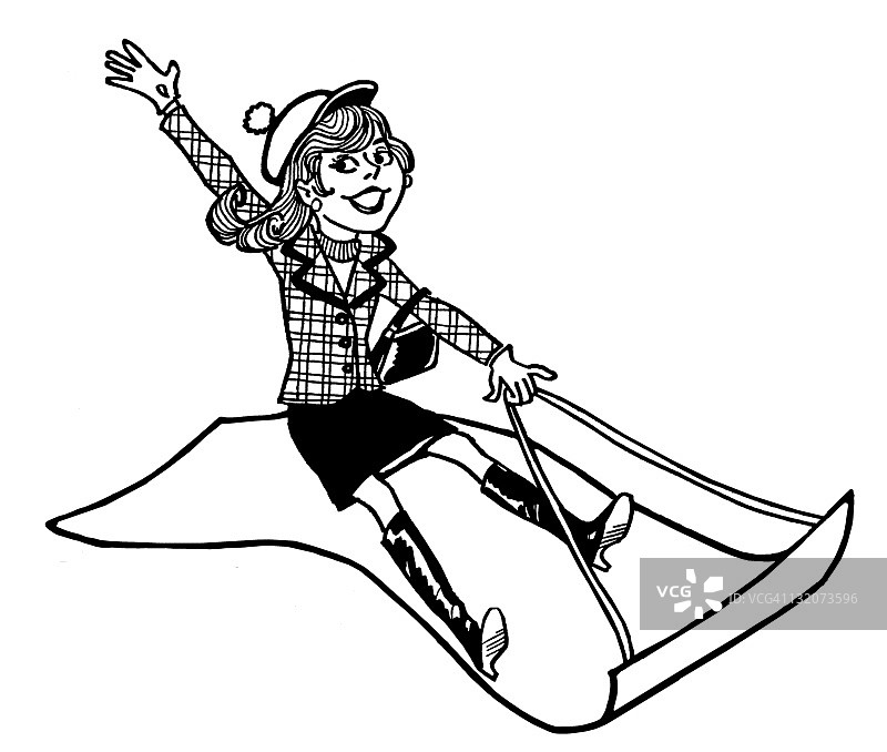 在魔毯上的女人图片素材