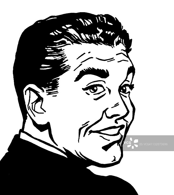 男人回头看图片素材