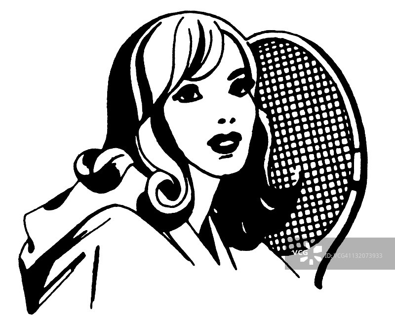 拿着网球拍的女人图片素材