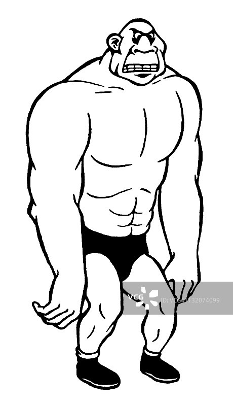 身材魁梧的摔跤手图片素材