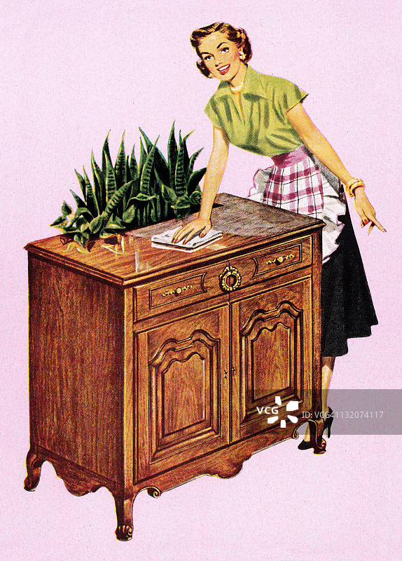 女人在掸灰尘图片素材