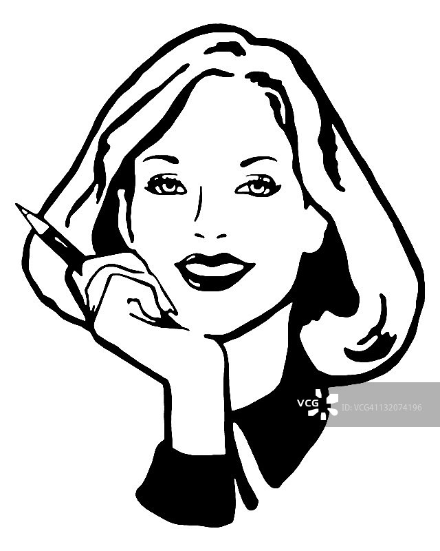 微笑的女人肖像图片素材