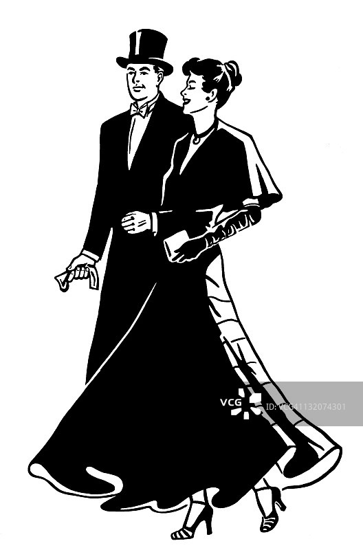 盛装打扮的迷人情侣图片素材