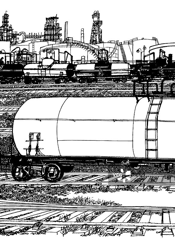 铁路货场中的火车车厢图片素材