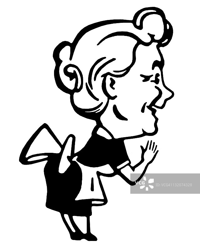 年长的女人侧视图图片素材