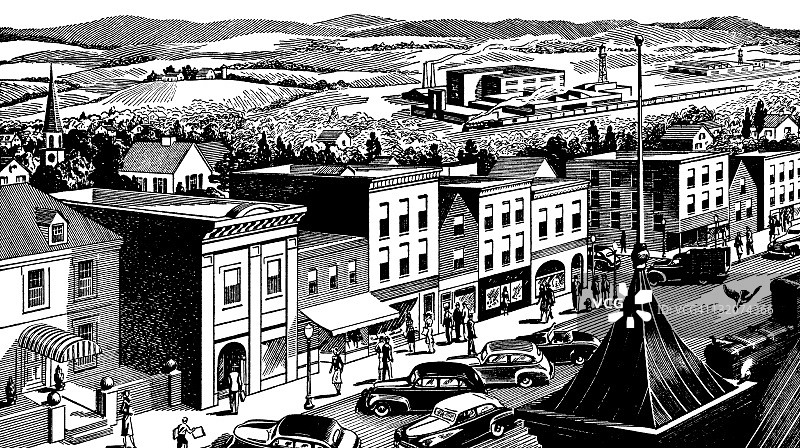 小镇风光图片素材