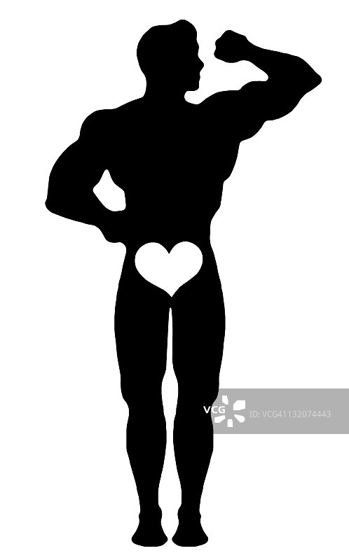 有爱心的健壮男人图片素材