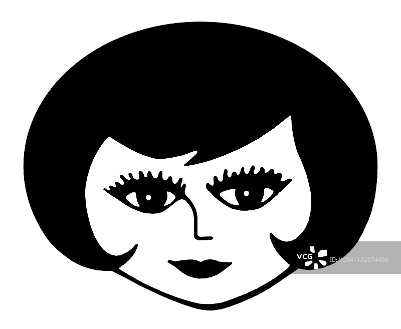 黑色短发女子图片素材