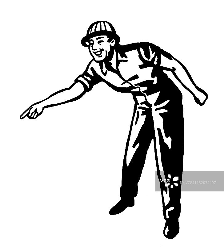 工人指向图片素材