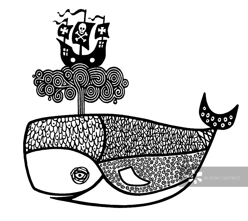 海盗船鲸鱼图片素材