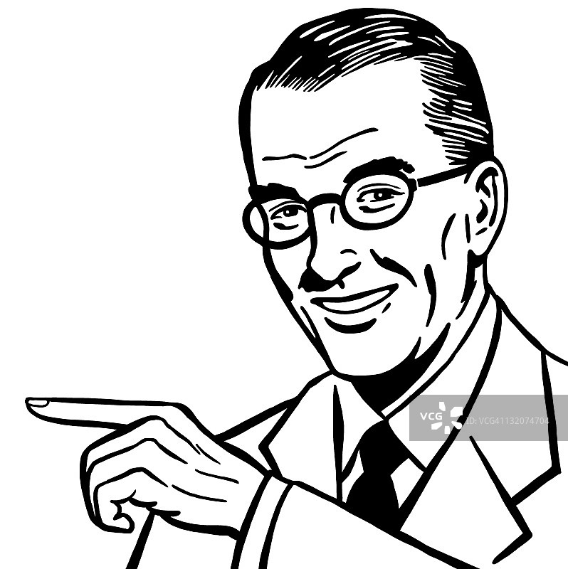 戴眼镜的男人指点图片素材