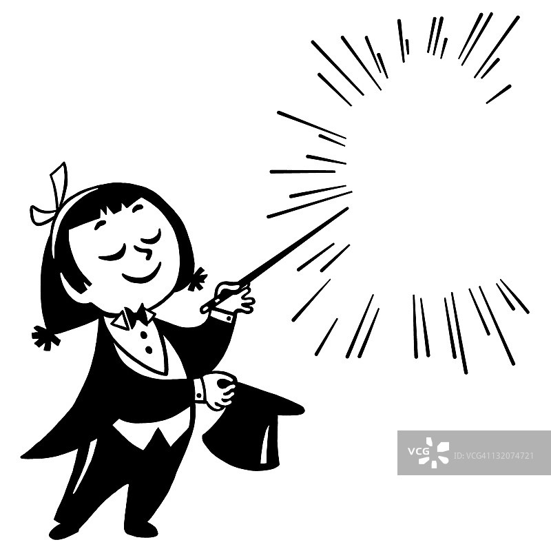 小魔术师女孩图片素材