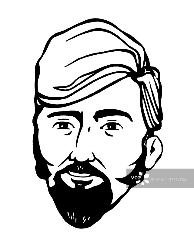 留着深色胡须的浅色头发男人图片素材