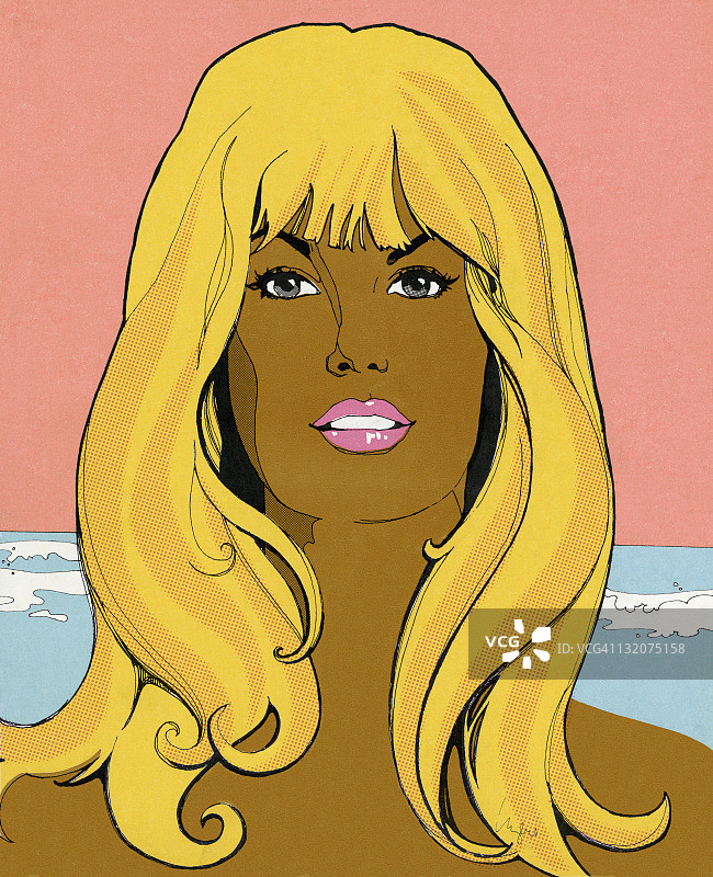 金发棕色头发的女人图片素材