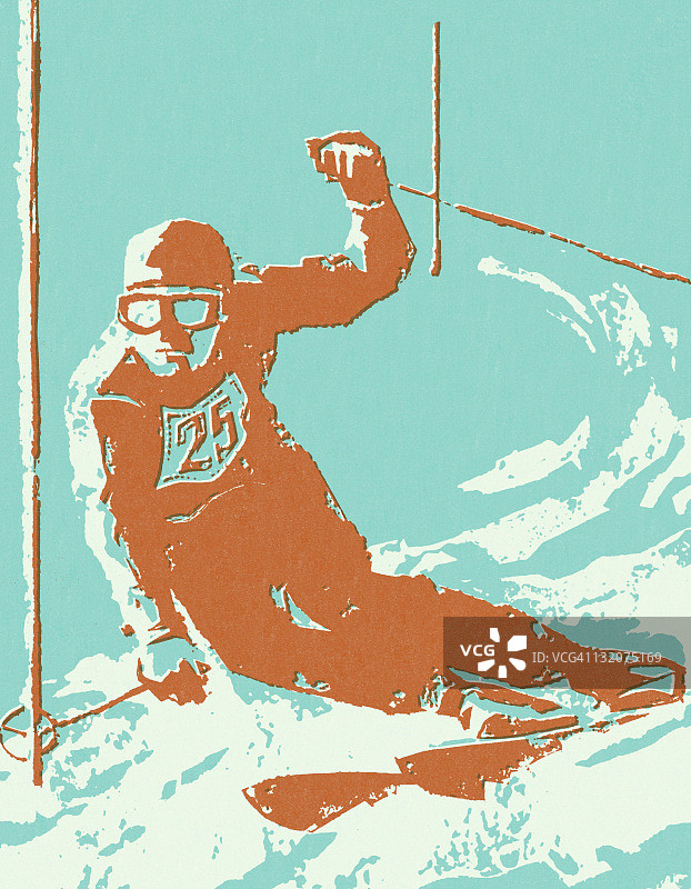 下坡滑雪者图片素材