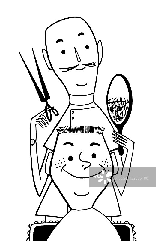 理发师理发图片素材