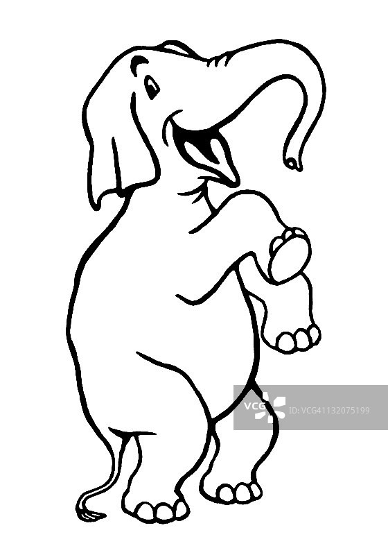 用后腿站立的大象图片素材