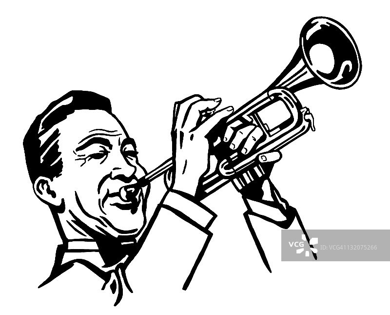 吹小号的男人图片素材