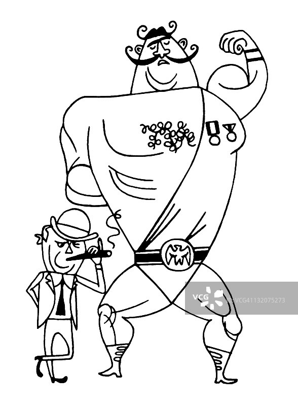 健壮的男人和推广员图片素材