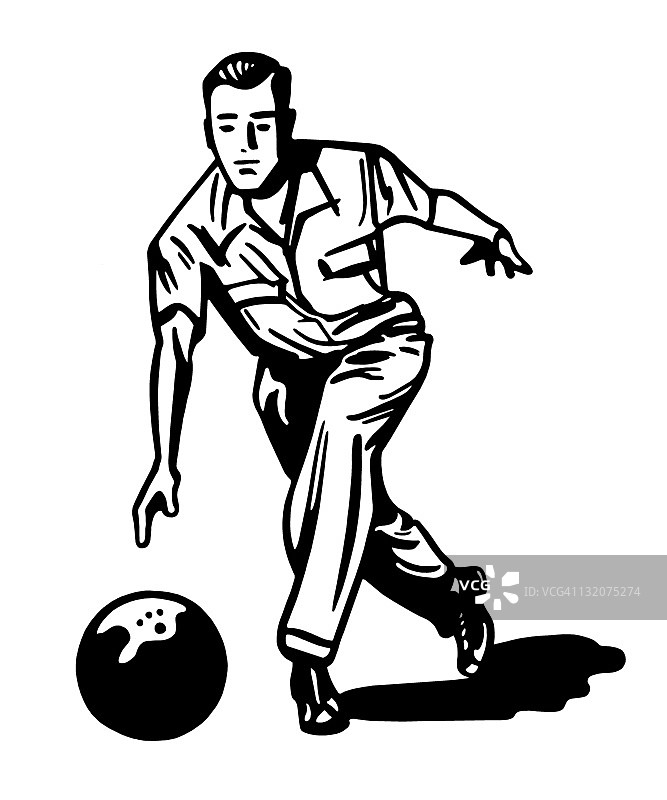 男人在打保龄球图片素材