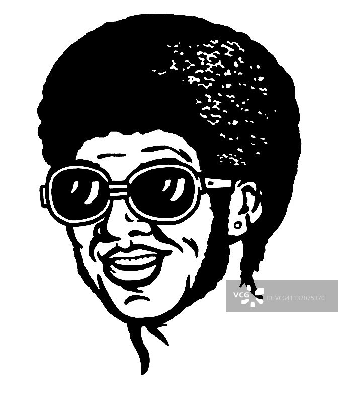 戴着太阳镜的爆炸头男人图片素材