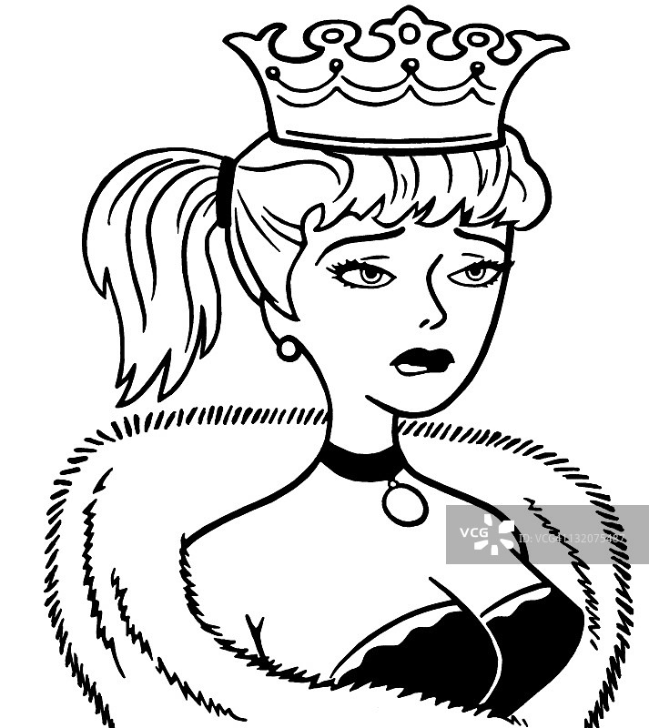 沮丧的戴王冠的女人图片素材