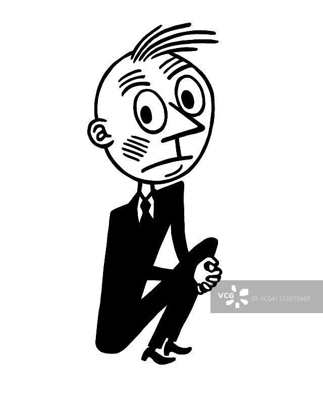 担忧的男人坐着图片素材