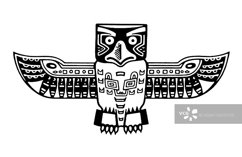 美洲原住民鸟形图案图片素材