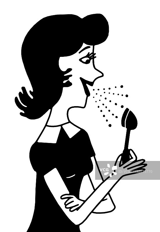 对着麦克风讲话的女人图片素材