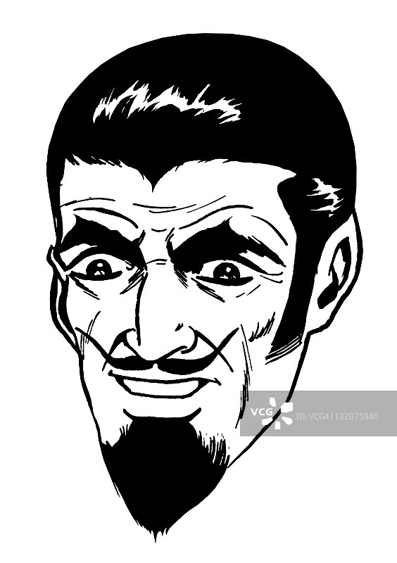 留着山羊胡和胡须的男子特写图片素材