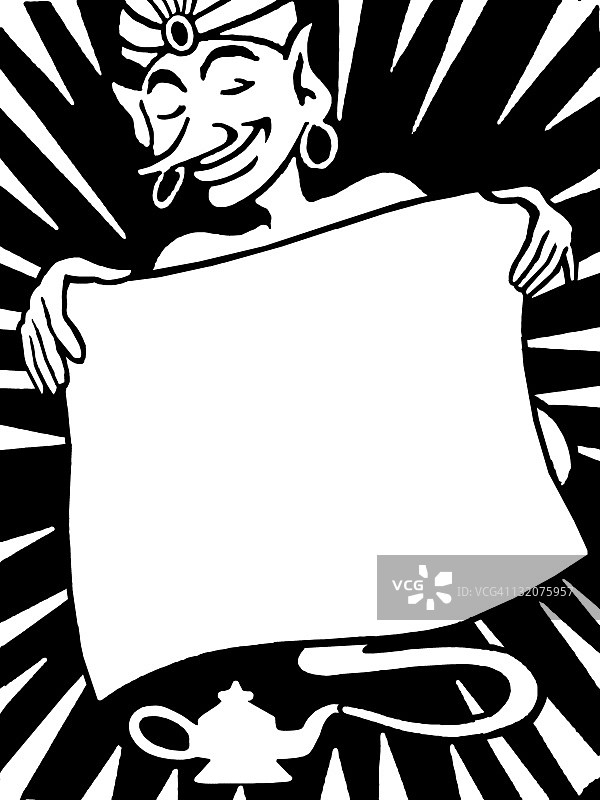 手持空白标志的精灵图片素材