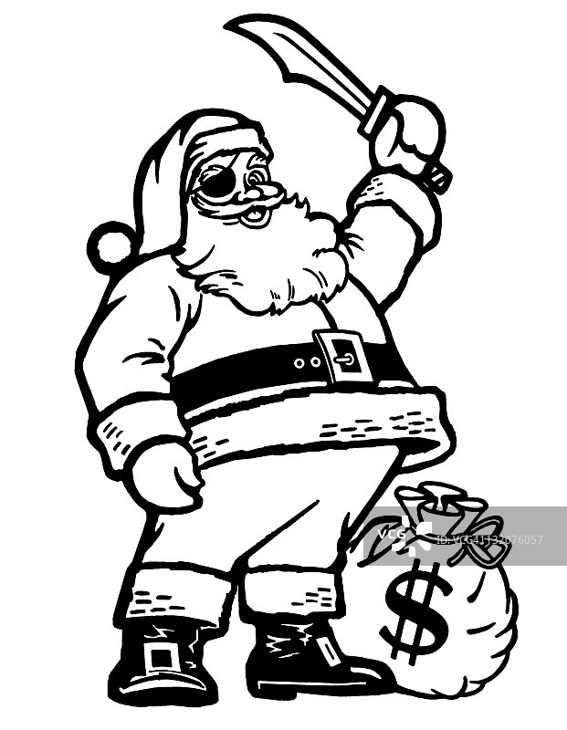 海盗圣诞老人图片素材