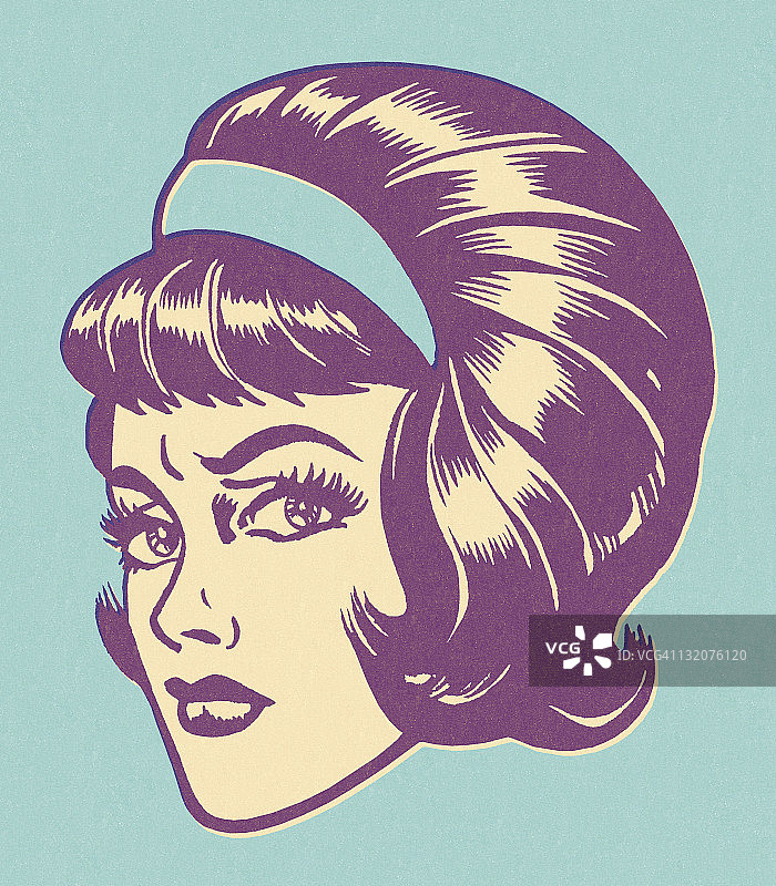 戴头巾的忧虑妇女图片素材