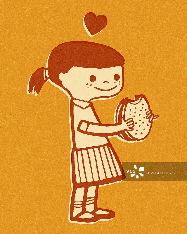 小女孩吃汉堡图片素材