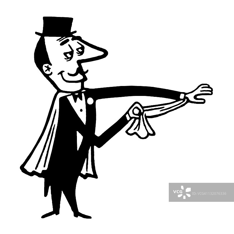 从袖子里拉出围巾的魔术师图片素材