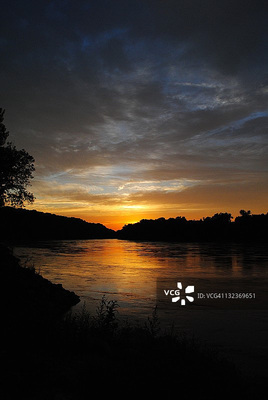 密苏里河上的日落图片素材