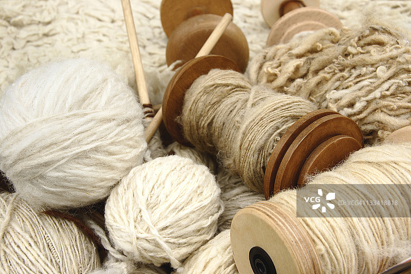 天然羊毛纱线图片素材