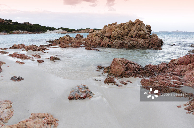 布德利岛粉红海滩，马达莱纳国家公园图片素材