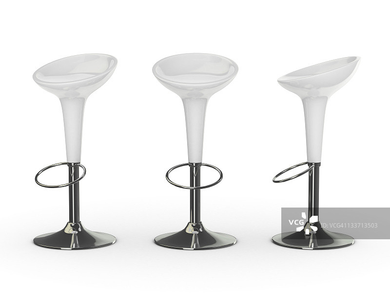 白色3D吧台椅图片素材